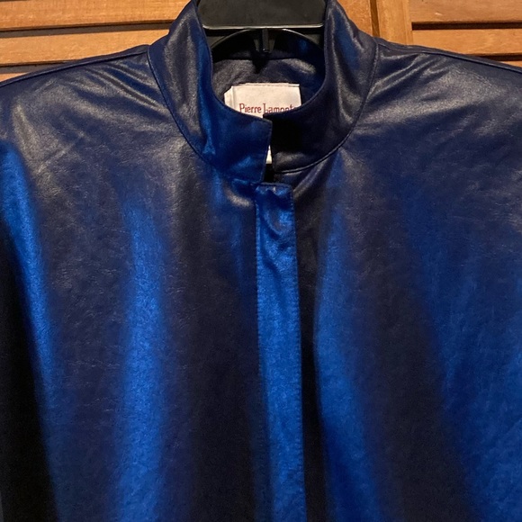 Vintage Pierre Lamonte Navy Blue Shinny Jacket - Picture 5 of 12